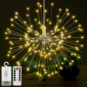 DIY आतिशबाजी प्रकाश Foldable गुलदस्ता आकार एलईडी स्ट्रिंग सजावटी परी माला आँगन शादी की पार्टी क्रिसमस प्रकाश के लिए रोशनी