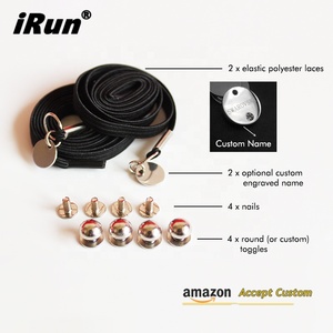 <span class=keywords><strong>IRun</strong></span> ampliar patinetas Marina plana elástico Cordón de zapato corbata los cordones de los zapatos de los niños, No más cordones sistema cordones de zapatos con Metal anillo de ganchos - Product Image 2