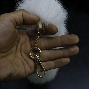 ALICEFUR थोक मोबाइल और बैग लटकन असली फॉक्स फर पूंछ चाबी का गुच्छा - Product Image 6