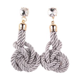 2025 Winter New Design Wine Red Color Beautiful Handmade Waved <strong>Knot</strong> <strong>Earrings</strong> for Women - Product Image 4