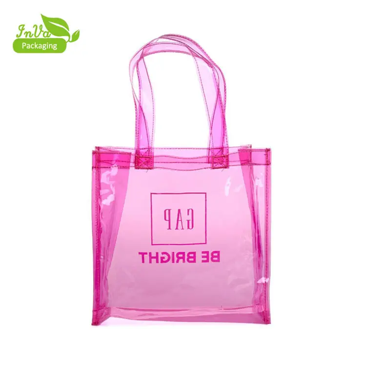 De compras al por mayor logotipo personalizado pvc bolsa