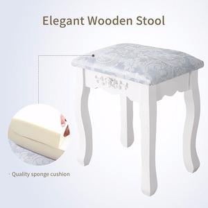 Bàn Trang Điểm Màu Trắng Sang Trọng Với Gương Và Ghế Đẩu, Bộ Bàn Trang Điểm 4 Ngăn Kéo Tủ Quần Áo Phòng Ngủ - Product Image 5