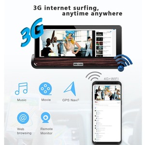 Junsun — rétroviseur caméra de tableau de bord, enregistreur vidéo pour voiture, écran tactile de 7 pouces, Full HD, 1080P, Navigation GPS, android, carte sim <span class=keywords><strong>3G</strong></span>, wifi, rétroviseur bleu