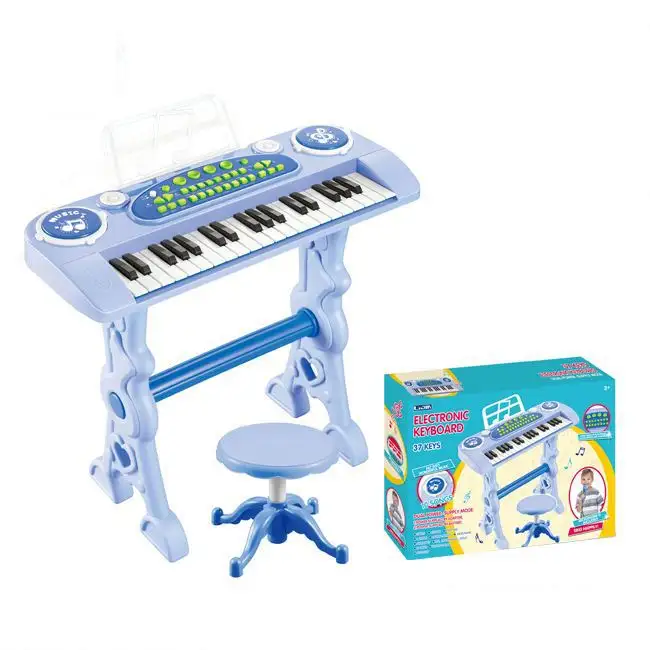 Juguete para niños, juguete para bebés, instrumento Musical de juguete, 37 teclas, teclado de Piano Electrónico de plástico con micrófono