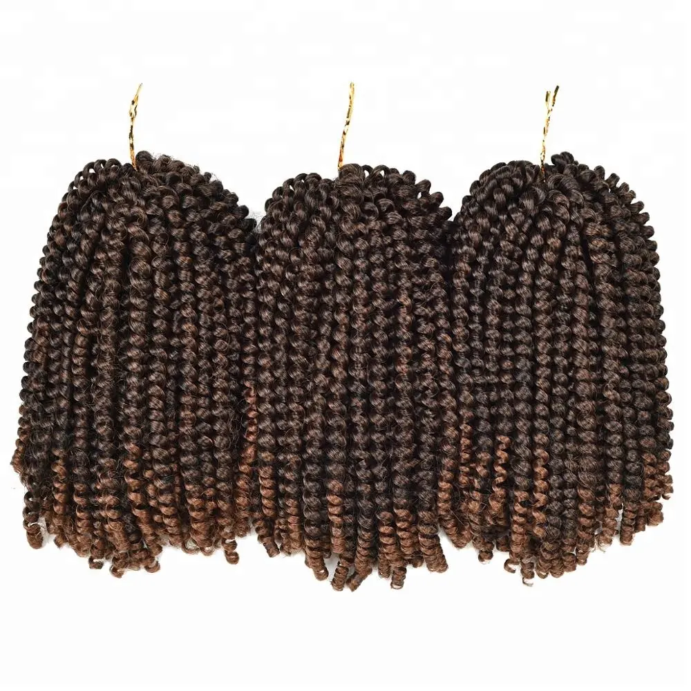 Alileader novo produto, crochê cabelo 8 "ombre cor primavera torção crochê trança cabelo para mulheres