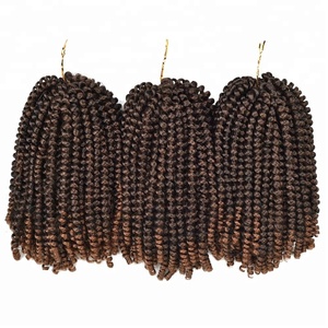 AliLeader all'ingrosso Crochet Braid <span class=keywords><strong>Hair</strong></span> 8 "Ombre Color Spring Twist Crochet <span class=keywords><strong>Hair</strong></span> per le donne