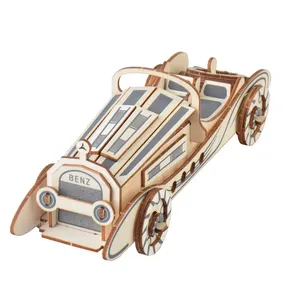Factory Hot Sale Projects Engineering Set Eco friendly Wooden Puzzle 3D Car Toys for Kids