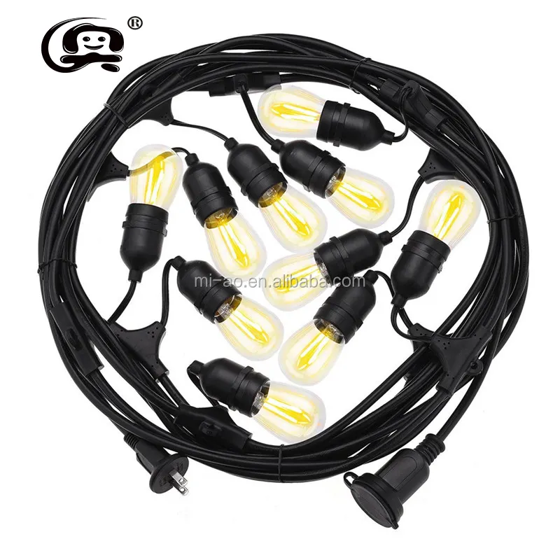 Low Voltage Colorful Festoon Lights 10M 20 G50 RGB Bulb Outdoor Waterproof Belt Garland Lights With Color Led Bulbs