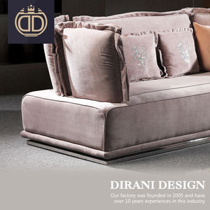 Italiano post modern luz Rosa terciopelo <span class=keywords><strong>2</strong></span> <span class=keywords><strong>3</strong></span> asiento sofá respaldo alto chesterfield loveseat seccional sofá de tela - Product Image 3