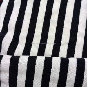 Pengumpan rajut kustom bergaris Jersey katun kain 100% pengumpan katun garis kain rajut tunggal - Product Image 1