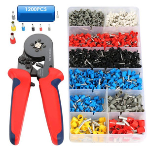 Outil de sertissage de terminal HSC8 6-4A, sertissage 0.25 — 6 mm2 avec 1200 pièces, Kit de connecteurs de borne de course
