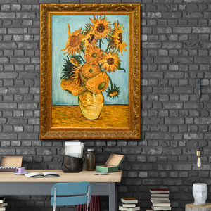 Pintura al Óleo de Alta Calidad, Pintada a Mano, Famosa en Todo el Mundo, de <span class=keywords><strong>Van</strong></span> <span class=keywords><strong>Gogh</strong></span>, Doce <span class=keywords><strong>Girasoles</strong></span> - Product Image 6