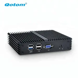 Qotom Q190G4N J1900x86デスクトップコンピューターPCミニItxサーバーベアボーンファイアウォール4イーサネットルーター