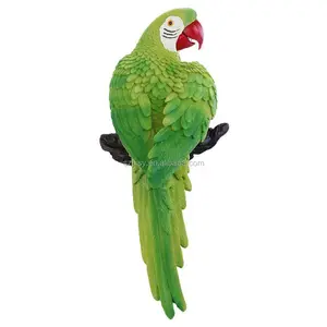 Hewan Kerajinan Dekoratif Burung Resin Parrot Patung, Patung Taman Buatan Burung dan Burung Beo ^