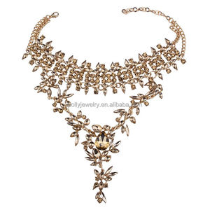 2023 Hot Sell Women's Big Statement Full <strong>Crystal</strong> <strong>Choker</strong> Chunky <strong>Necklace</strong> for Party - Product Image 3