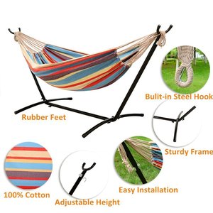 Pieghevole per Esterni Amaca con Supporto E Baldacchino Grande Due Persone Amaca <span class=keywords><strong>Stand</strong></span> Spiaggia Altalena Appesa Letto Amaca - Product Image 3