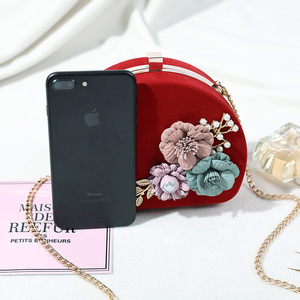Chaude rose en cuir PU pochette de soirée fleur pas cher en gros sacs à main de chine - Product Image 4