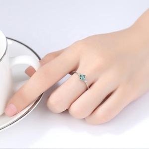 Anillos de Boda de Plata de Ley 925 CZCITY para Mujer, Color Oro Blanco, Anillos de Piedras Preciosas Sintéticas, Regalo de Joyería - Product Image 3