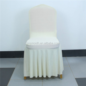 New Style Fabric White <strong>Chair</strong> <strong>Covers</strong> <strong>Wedding</strong> Folding Skirt on Sale - Product Image 5