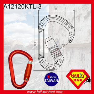 คาราไบเนอร์อะลูมิเนียม Triple Lock ผลิตในไต้หวัน สำหรับกีฬาเอาท์ดอร์ รับน้ำหนักได้ 25KN - Product Image 4