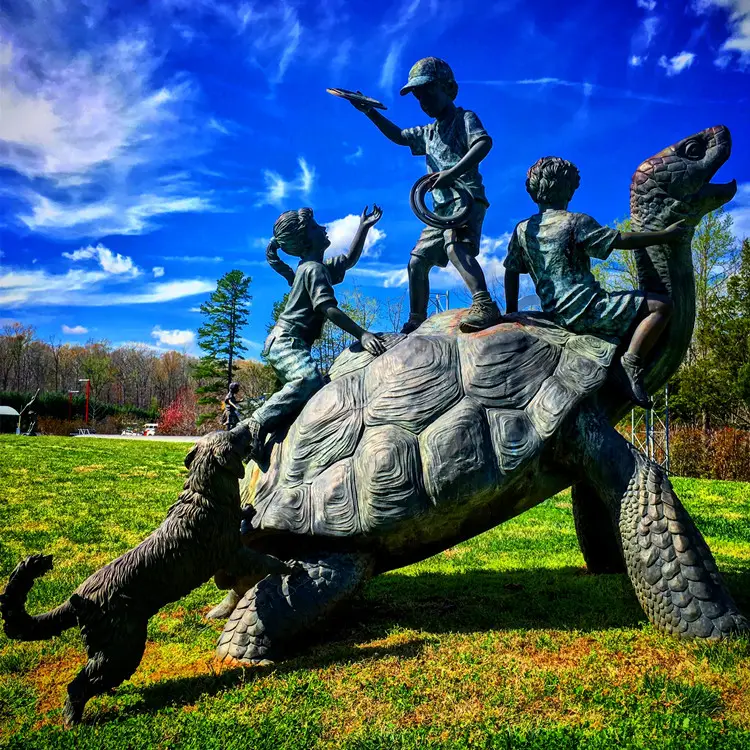 Patung Kura-kura Kura-kura Logam Anak-anak Perunggu Kuningan Ukuran Besar
