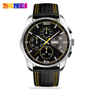 시계 남자 최고 하이 퀄리티 럭셔리 브랜드 <span class=keywords><strong>skmei</strong></span> 석영 시계 <span class=keywords><strong>skmei</strong></span> <span class=keywords><strong>9106</strong></span> 3ATM 방수 비 독성 가죽 스트랩 남성 시계 - Product Image 3