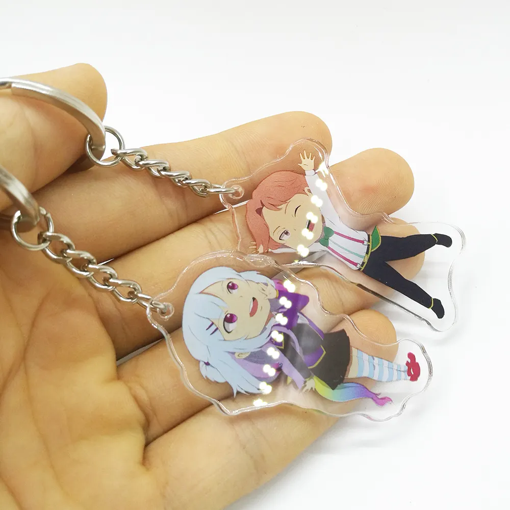 Tùy Chỉnh Rõ Ràng Double Side In Nhân Vật Nhật Bản Acrylic Anime Couple Keychain