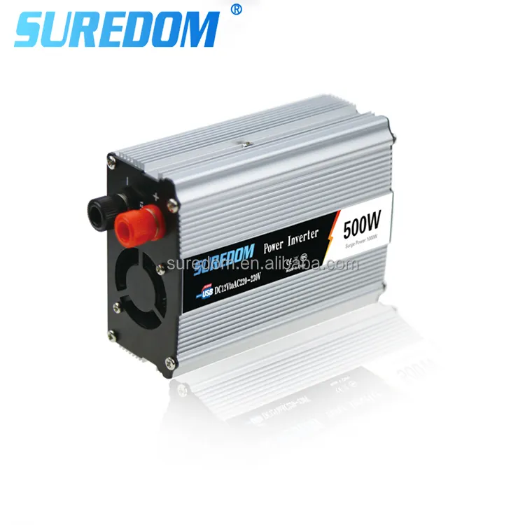 SUREDOM Inverter Daya Mobil Mikro, 500W DC 12/24V Sampai AC 220V/230V Gelombang Sinus Modifikasi