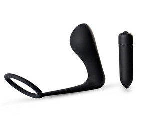 Massaggiatore Prostatico con Anello Penieno e <span class=keywords><strong>Plug</strong></span> Anale, Giocattoli Sessuali in Silicone con Vibratore per Uomini - Product Image 3