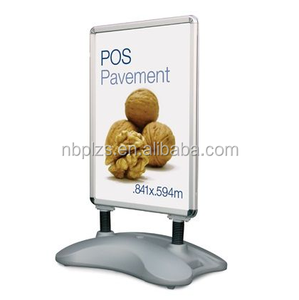 Tanda Trotoar 30X40 dengan Roda Tanda Trotoar Luar Ruangan Tampilan Sisi Ganda Berhenti Trotoar - Product Image 1