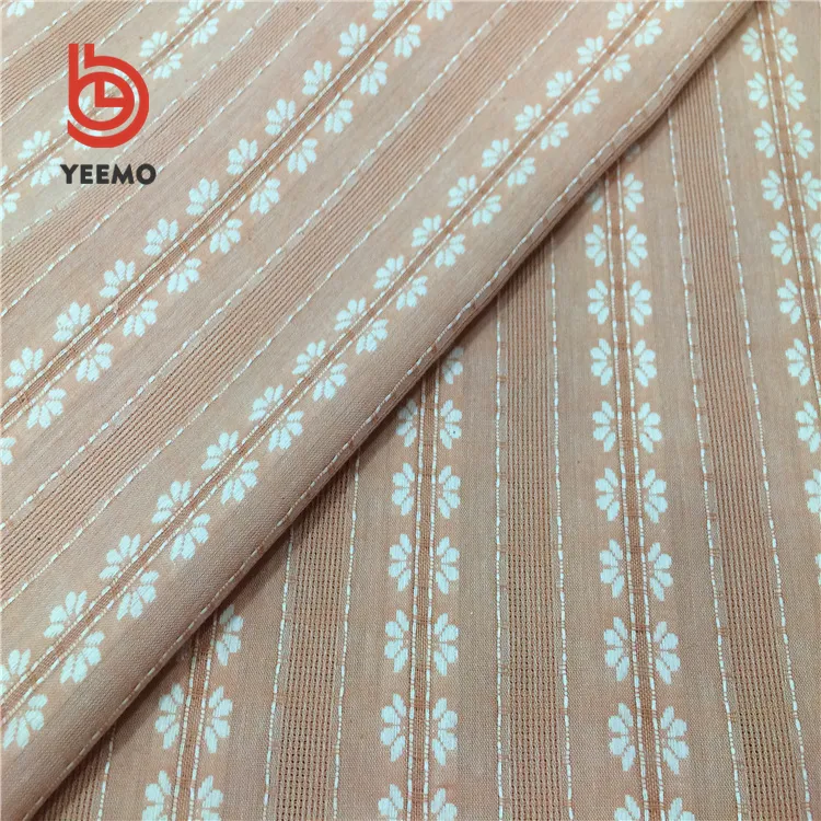 Yeemo текстиль наличии пряжа окрашенная жаккард 100% хлопок стрейч Поплин Ткань