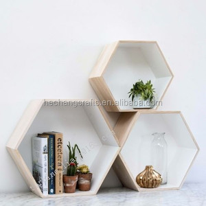 Boîte hexagonale suspendue murale en bois, étagère moderne, 1 pièce, pour décoration de maison ou de bureau, amour