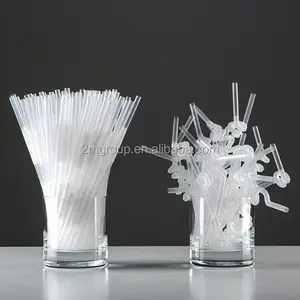 White PP Plastic Transparent Promotional Drinking plastic Straw