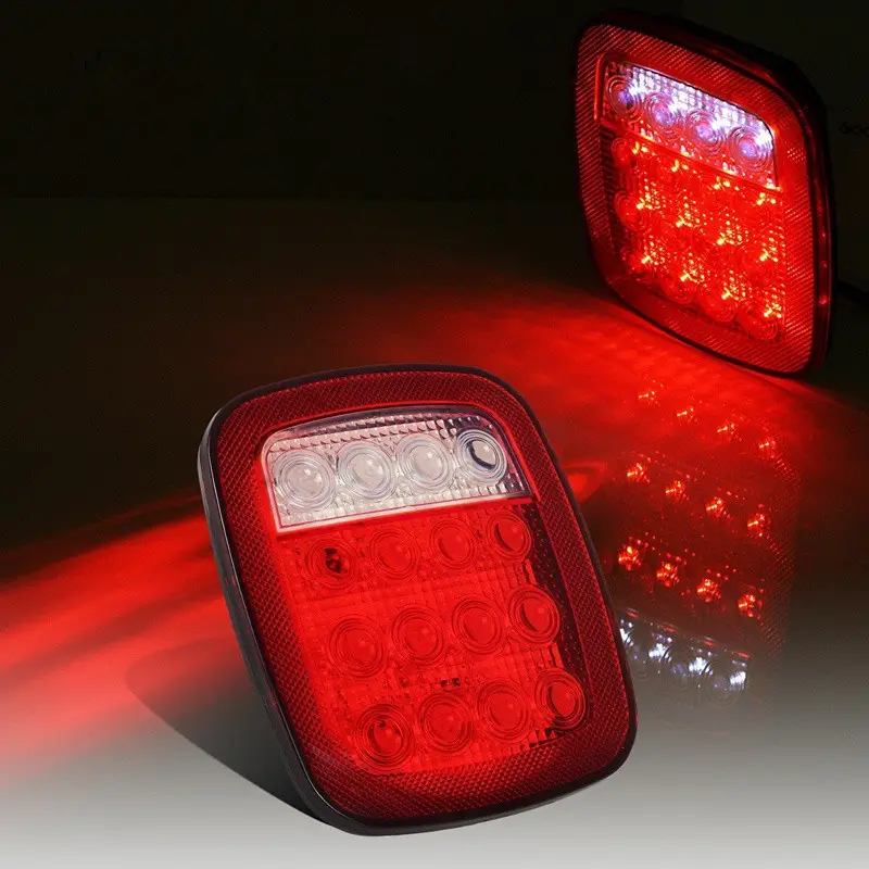2個Led Tail Lights For Jeep Wrangler TJ LED Car Rear Stop Turn Lamp Tail Reverse Lightトラック用ユニバーサルled車のライト