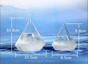 Thời tiết dự đoán kim cương rõ ràng tinh thể bão thủy tinh với cơ sở gỗ - Product Image 4