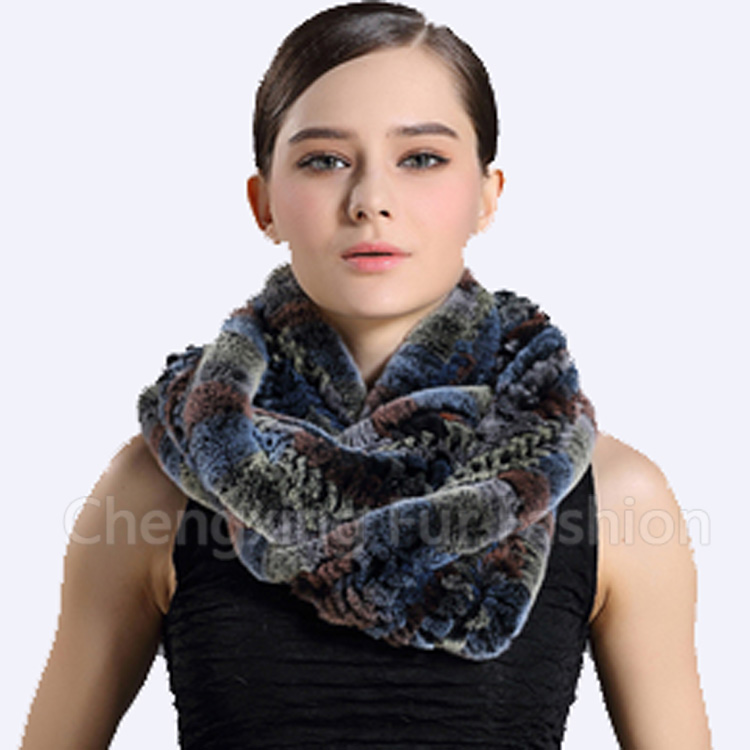 CX-S-154Q зимние вязаные шарфы для шеи оптом женские шарфы из кроличьего меха шарф из натурального кроличьего меха Рекс