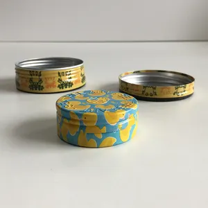 Cute printing metal tins empty container 25g aluminum tin recycled