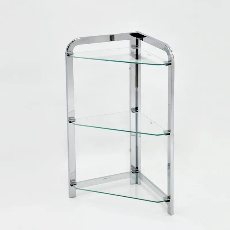 Bathroom Corner Stand 3 Tier Glass Shelf