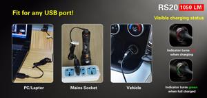 KLARUS RS20 <span class=keywords><strong>U2</strong></span> LED Rechargeable Senter 1050 lumens Berburu Hiking Berkemah Pencarian Penyelamatan Taktis Torch - Product Image 2