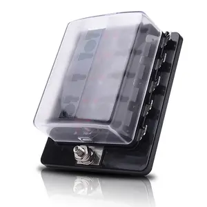 퓨즈 dc 결합기 Suppliers-MICTUNING LED 조명 자동차 블레이드 퓨즈 홀더 상자 10 회로 퓨즈 블록 커버