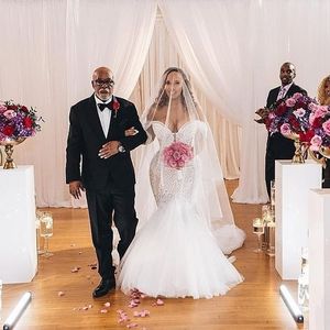 Abito da sposa con spalle scoperte Plus Size Vestido de noiva Brand Lace Pattern <span class=keywords><strong>Tulle</strong></span> Mermaid abiti da sposa abito da sposa - Product Image 4