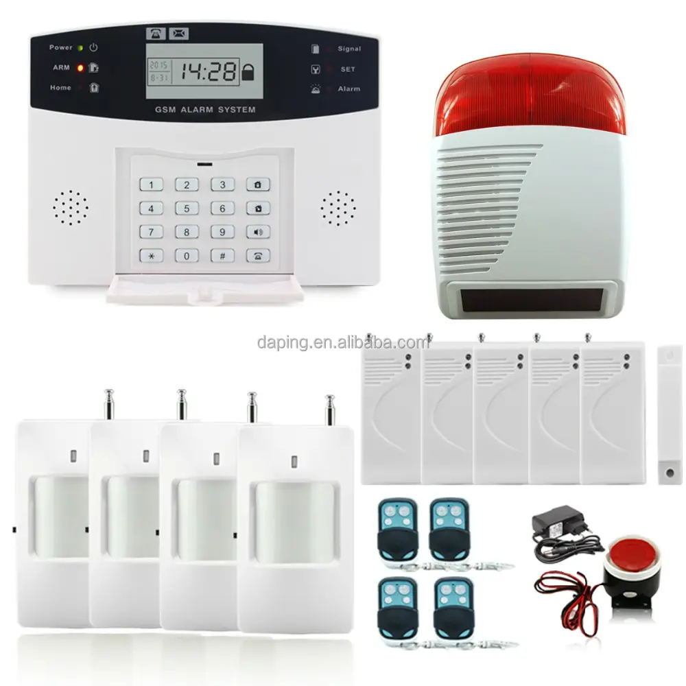 Home Security Drahtlose Alarm System Usage GSM WIFI Einbrecher Tür Fenster Detektoren Taste Externe Sirene Vibration Pir Detektor