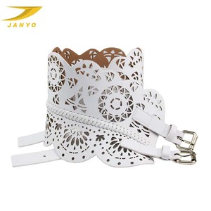 YANYO Sabuk Lebar Wanita Kulit <span class=keywords><strong>Pu</strong></span> Mewah Modis Berlubang Kustom Profesional - Product Image 3