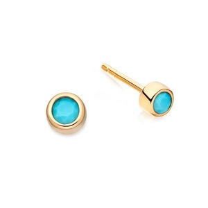 Gemnel 18k or bijoux rose cut <span class=keywords><strong>diamant</strong></span> minimaliste 925 argent <span class=keywords><strong>solitaire</strong></span> boucles <span class=keywords><strong>d</strong></span>'oreilles - Product Image 5