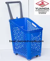 Cesta de carrinho de plástico barata, mini cestas de compras da moda