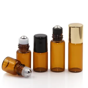 Wholesale 2ml amber Roller Glass Bottle with black cap