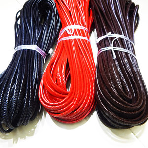 12mm Red Brown Black <strong>Wide</strong> Flat Bolo Braid <strong>Leather</strong> <strong>Cord</strong> for Wholesale
