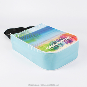 Sacs à provisions non tissés à coins ronds imprimés personnalisés avec des dessins simples Sacs fourre-tout stratifiés recyclés avec poignées <span class=keywords><strong>pour</strong></span> supermarché - Product Image 4