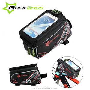 ROCKBROS <span class=keywords><strong>MTB</strong></span> Bike frente de la bicicleta marco superior del manillar Bolsa de Ciclismo bolsa táctil <span class=keywords><strong>Alforjas</strong></span> - Product Image 4