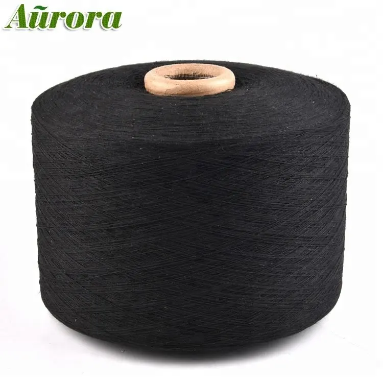 China supply black knitting sock yarn NE20/1 420TPM polyester yarn for socks